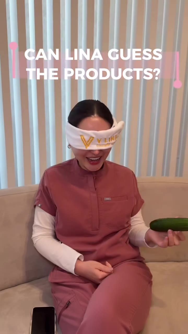 Can Lina guess the products… BLINDFOLDED🥳 #medspa #medspahumor #medspachallenge