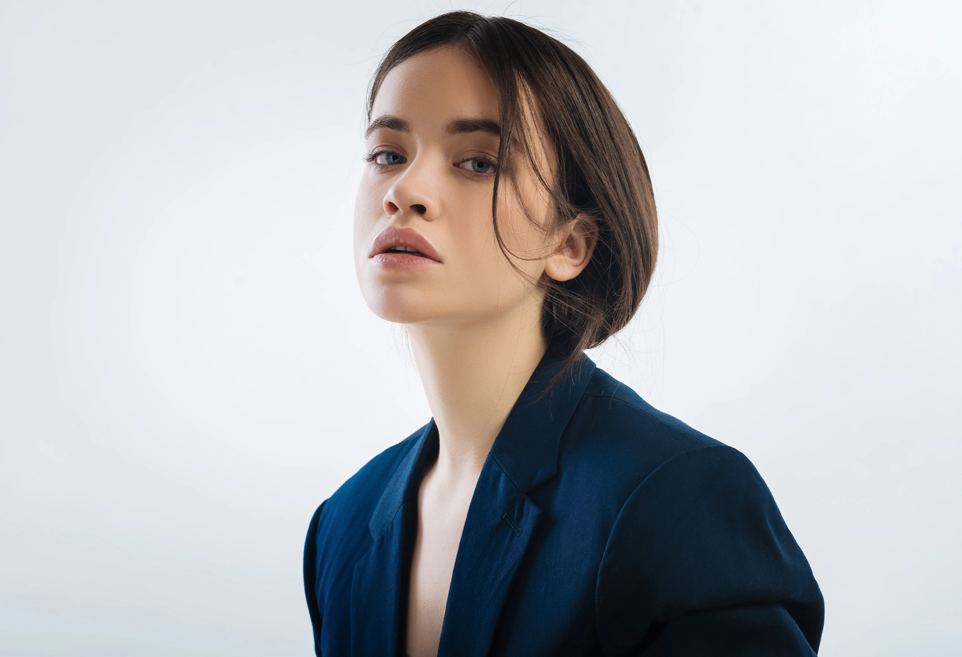 Woman in a blue blazer